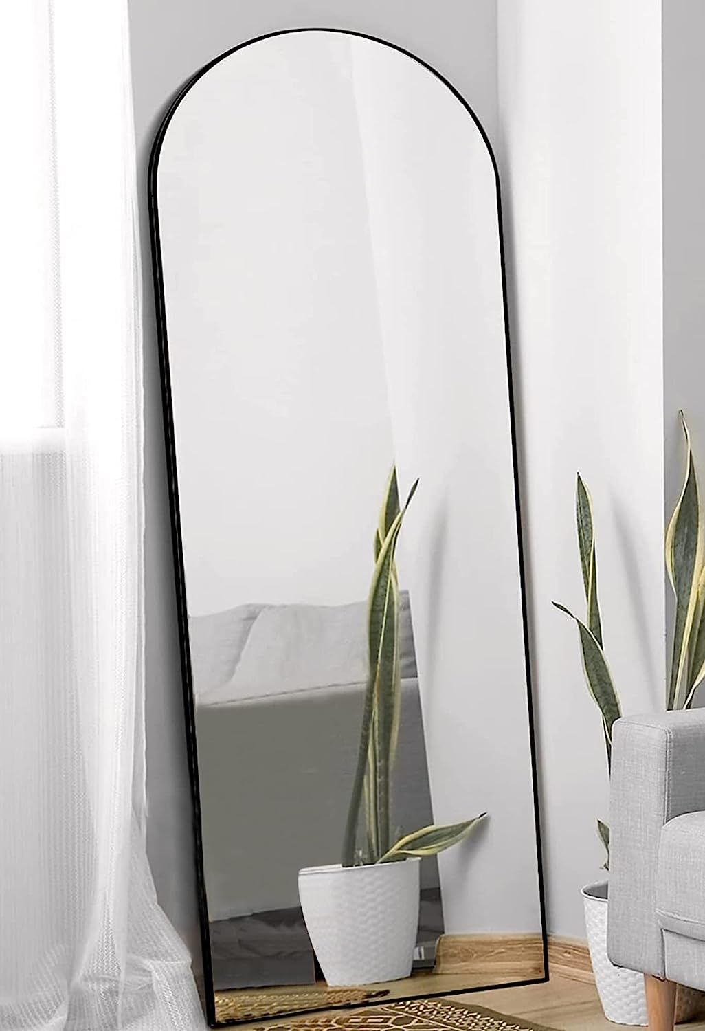 Sollertia Full Length Mirror Arched Mirror Wood Frame Standing Mirror Full Length, Large Arched M... | Amazon (US)