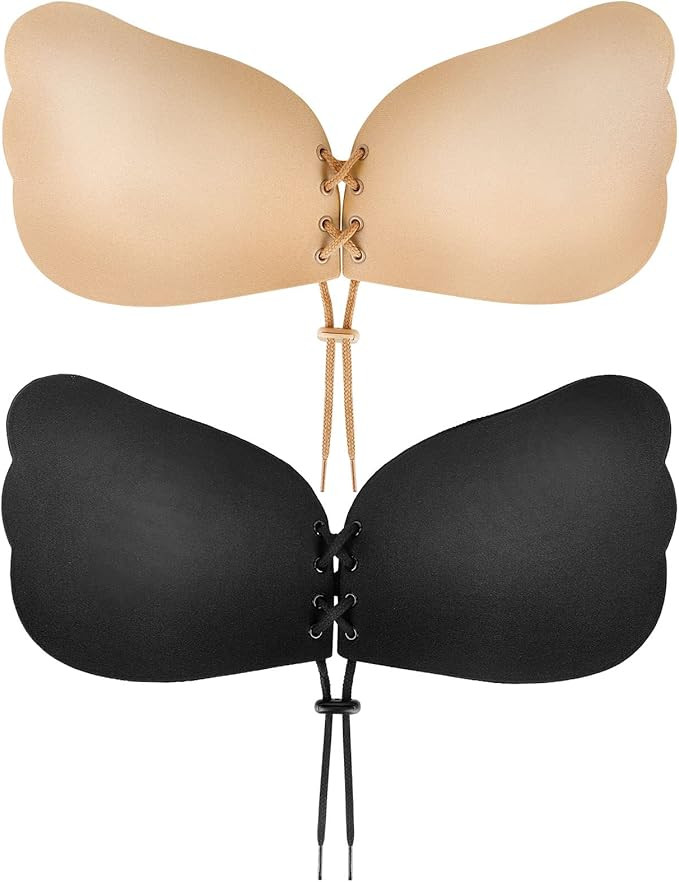 Sticky Bra, Backless Strapless Bra Push Up, Adhesive Invisible Lift Up Bras 2 Pairs | Amazon (US)