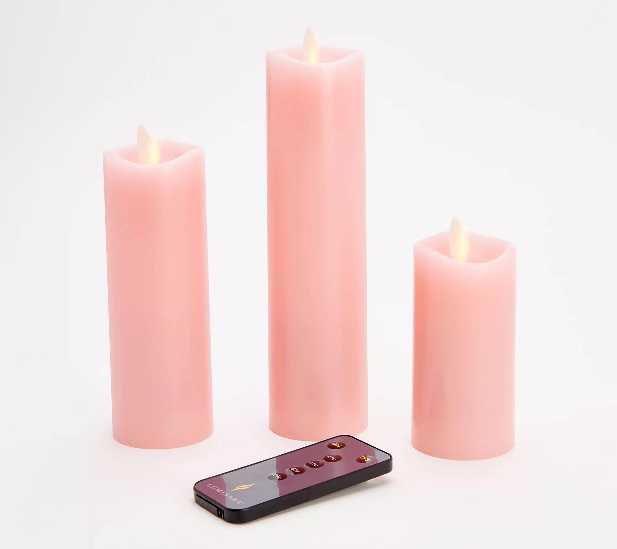 Luminara S/3 Flameless 4", 6", 8", Slim Wax Pillars - QVC.com | QVC