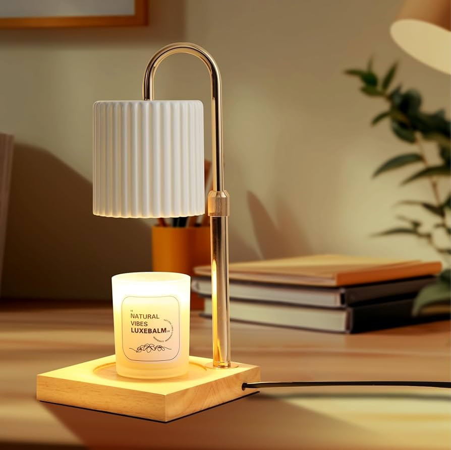 Candle Lamp, Dimmable Electric Candle Warmer Lamp with Timer, Adjustable Height, Wax Melting Warm... | Amazon (US)