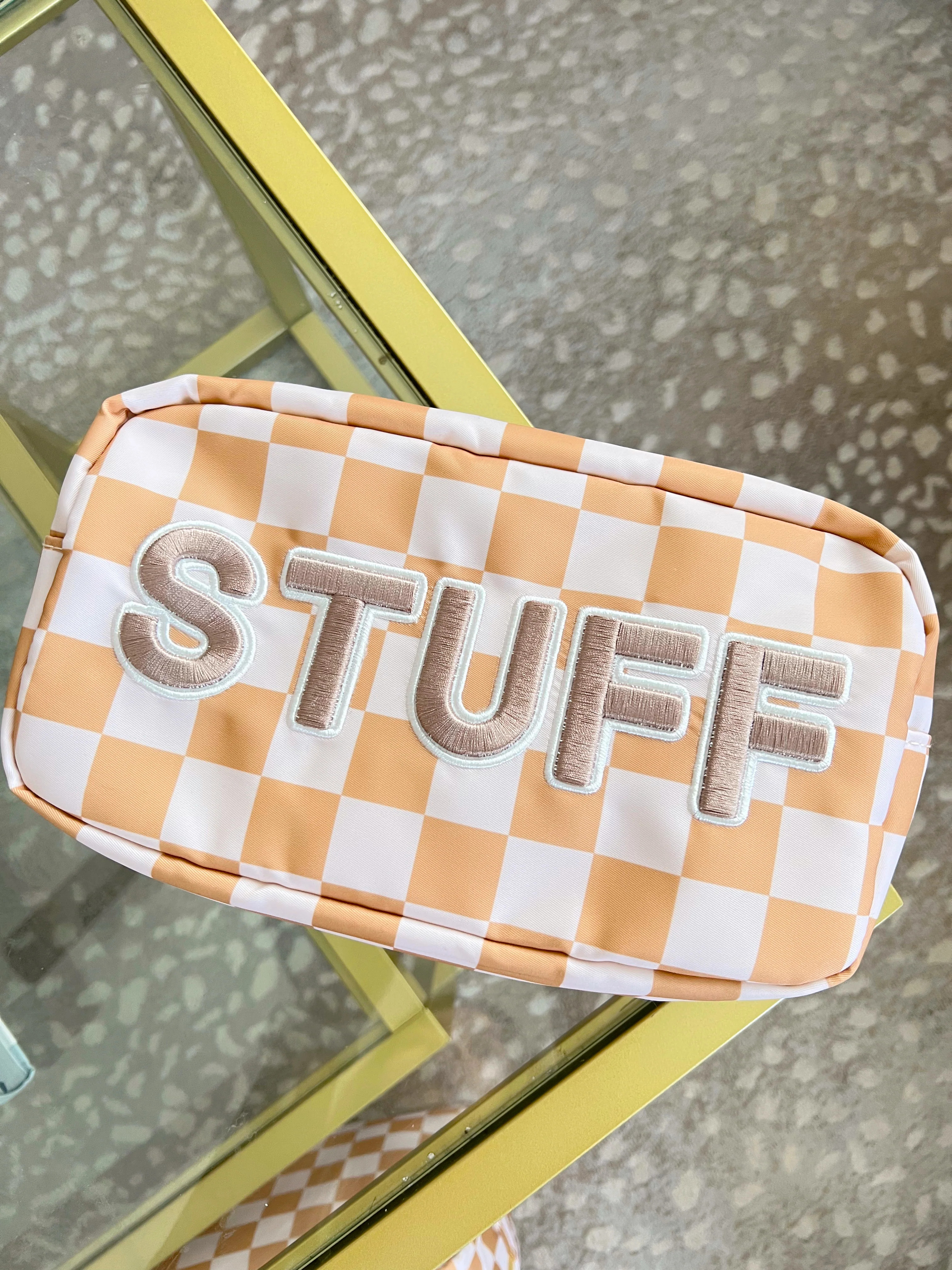Stuff Large Bag - Tan Checkered | KenzKustomz