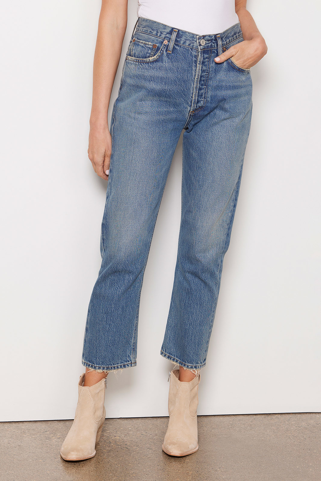 AGOLDE Riley High Rise Straight Crop Jean | EVEREVE | Evereve
