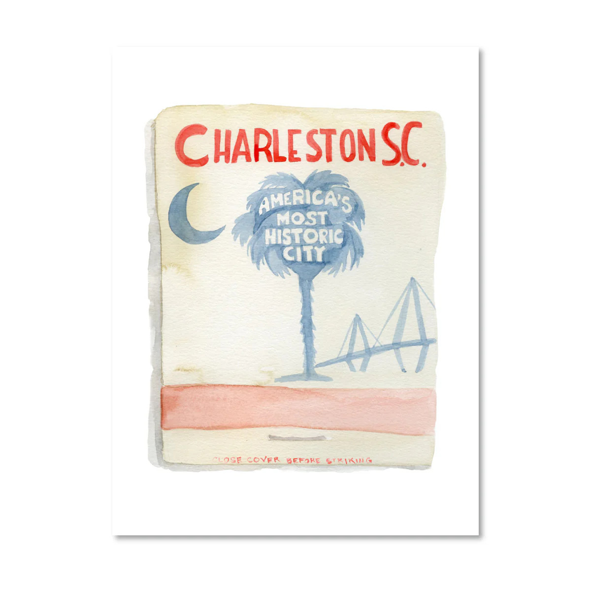 Charleston Matchbook Art Print | Furbish Studio