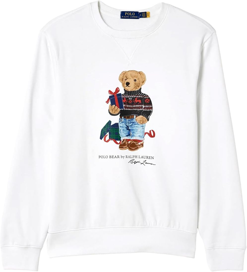 POLO RALPH LAUREN Men's Polo Bear Limited Crewneck Fleece Sweatshirt (Fa23 White Gift Bear,XL) | Amazon (US)
