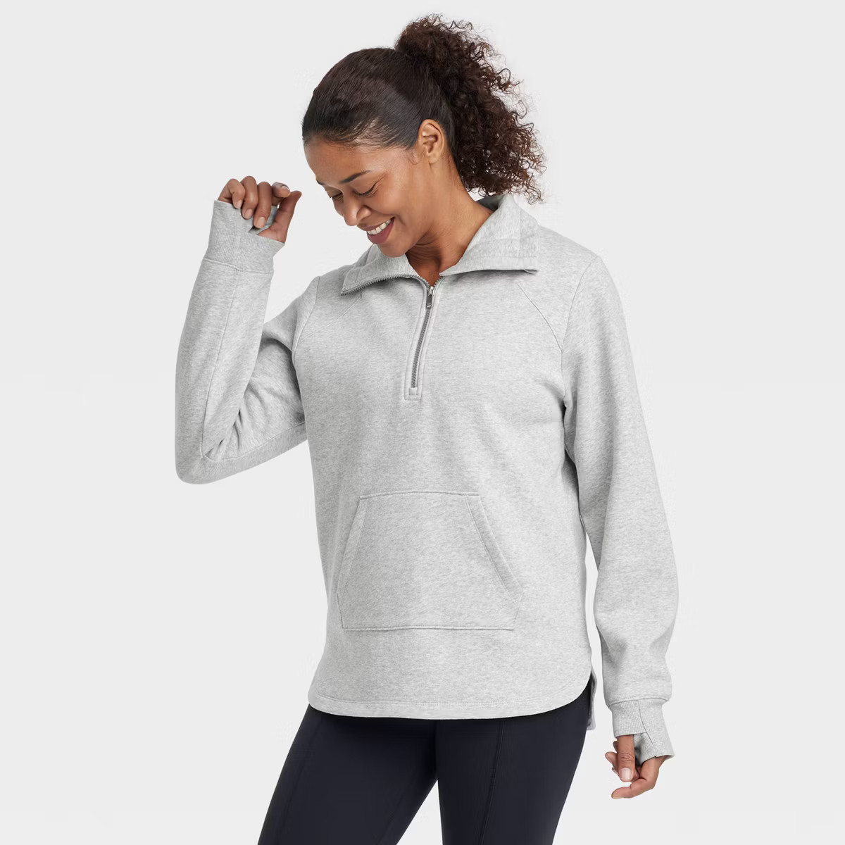 Women's Fleece 1/2 Zip Legging Friendly Pullover Sweatshirt - All In Motion™ | Target