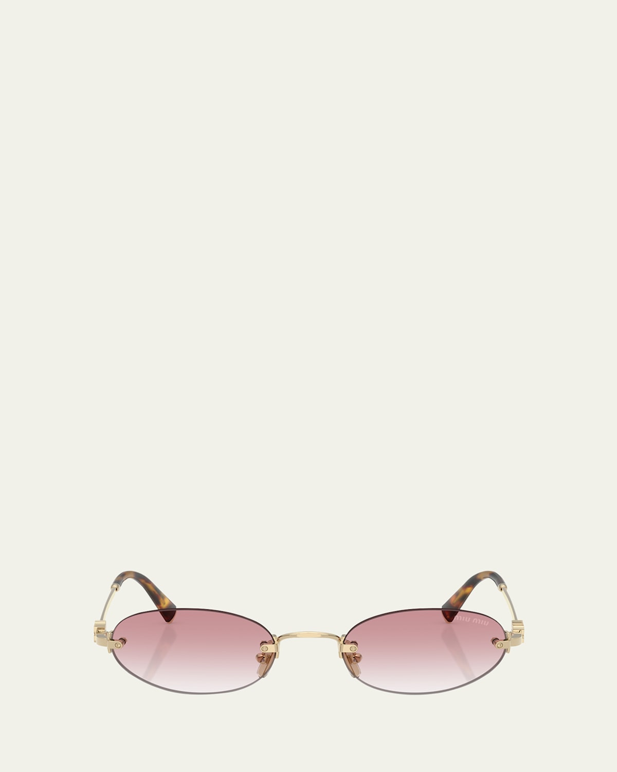 Logo Metal Oval Sunglasses | Bergdorf Goodman