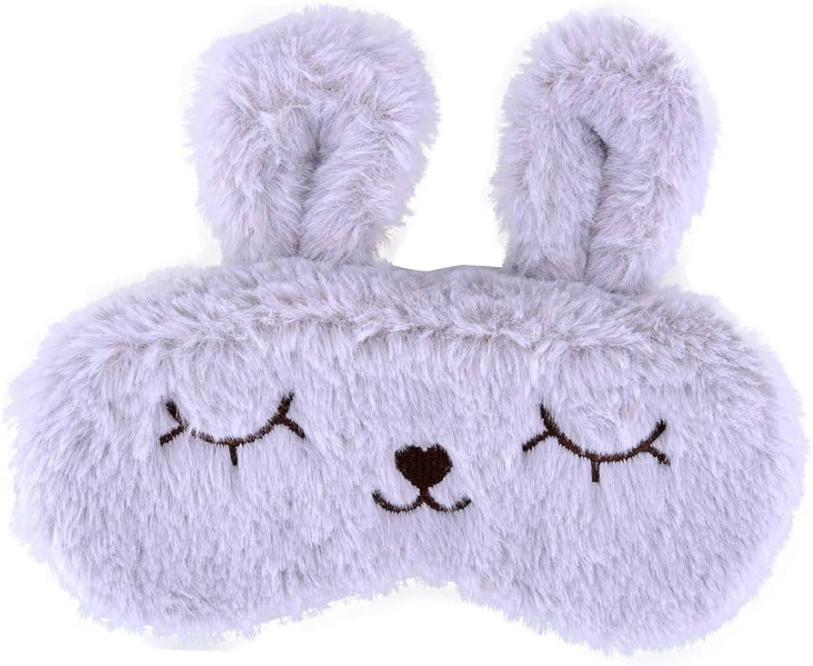 Ulbemoll Cute Rabbit Sleeping Mask, Soft Fluffy Plush Bunny Blindfold Funny Novelty Sleep Mask Ey... | Amazon (US)