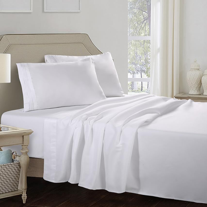 California King Size Sheet Set – 4 Piece Set - Hotel Luxury Bed Sheets - Extra Soft - Deep Pockets - | Amazon (US)