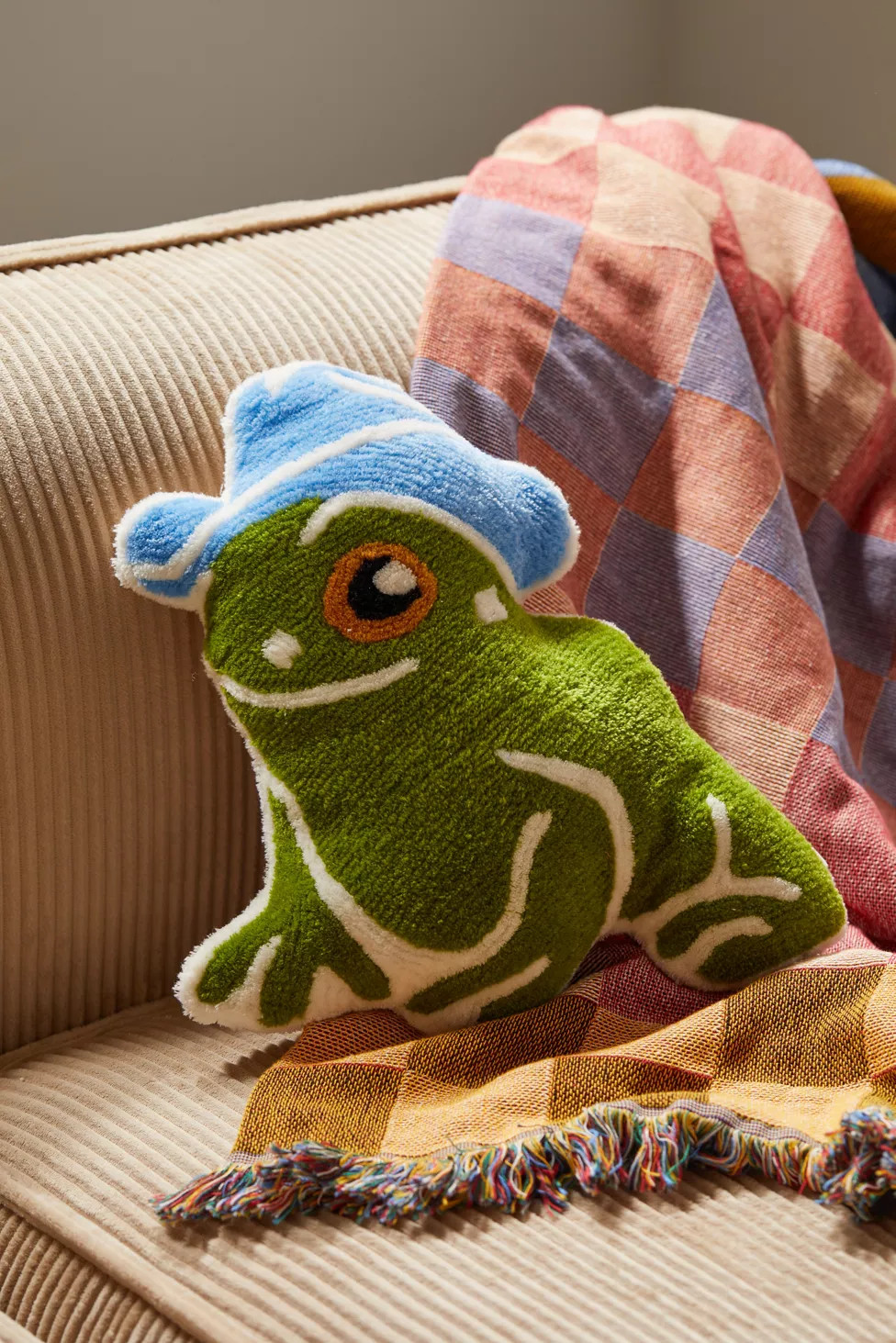 Cowboy Frog Throw Pillow | Urban Outfitters (US and RoW)