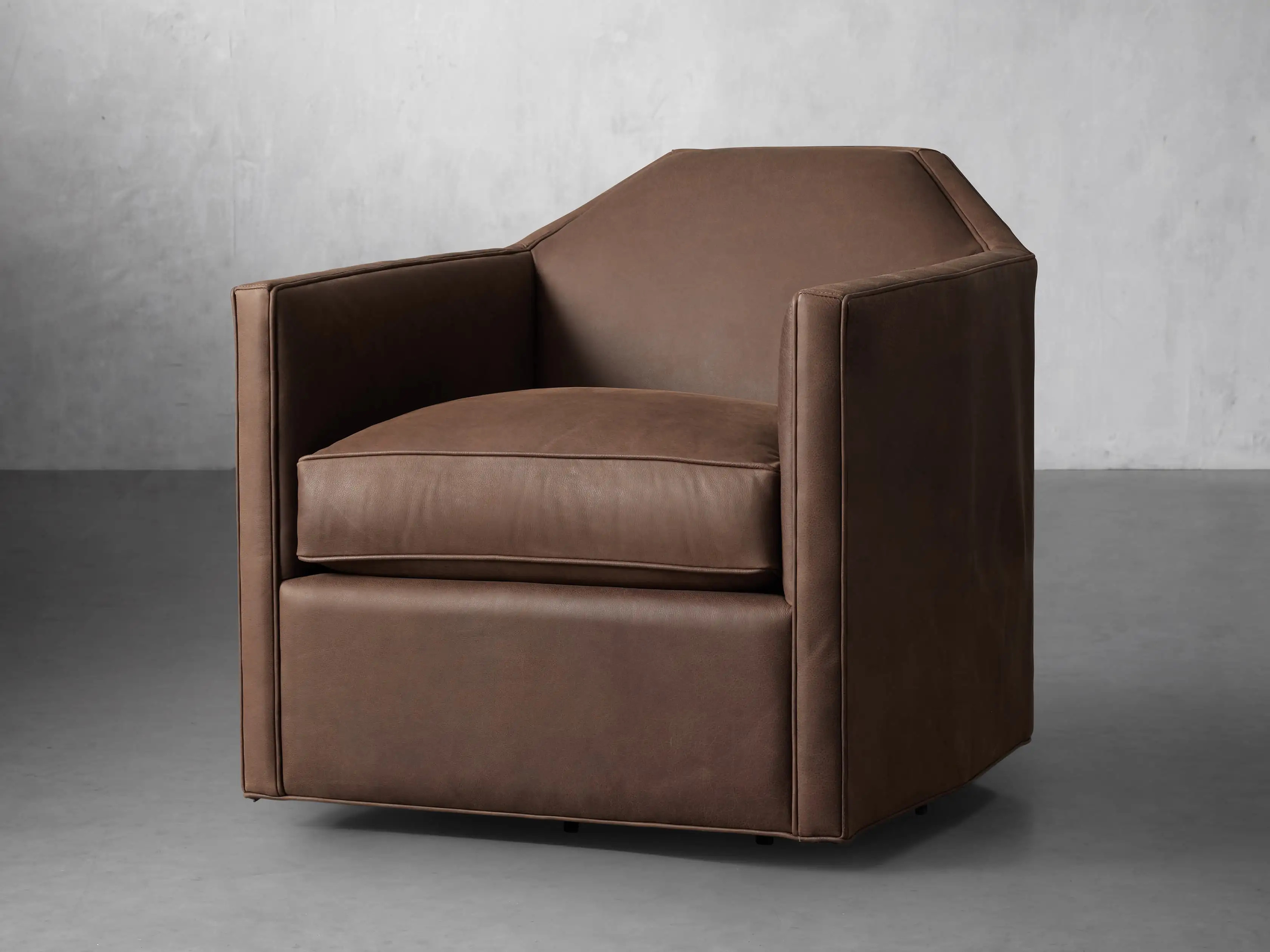 Marina Leather Swivel Chair | Arhaus