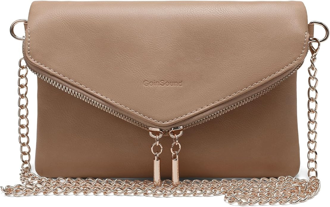 Envelop Clutch Purses for Women Crossbody Bags with Chain Strap Leather Shoulder Bag 3 Card Slot ... | Amazon (US)