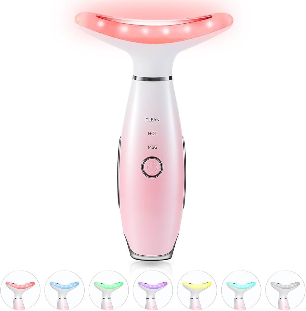 7 Color Neck Face Massager - Facial Massager Tool for Skin Care at Home, Vibrating Face Massager ... | Amazon (US)