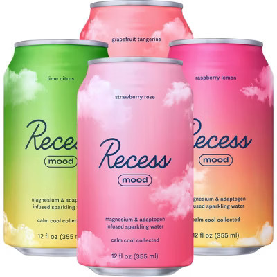 Recess Mood Magnesium & Adaptogen Drink, "ChillAx" Variety Pack - 12 Fl Oz Can (Pack of 12) | Target