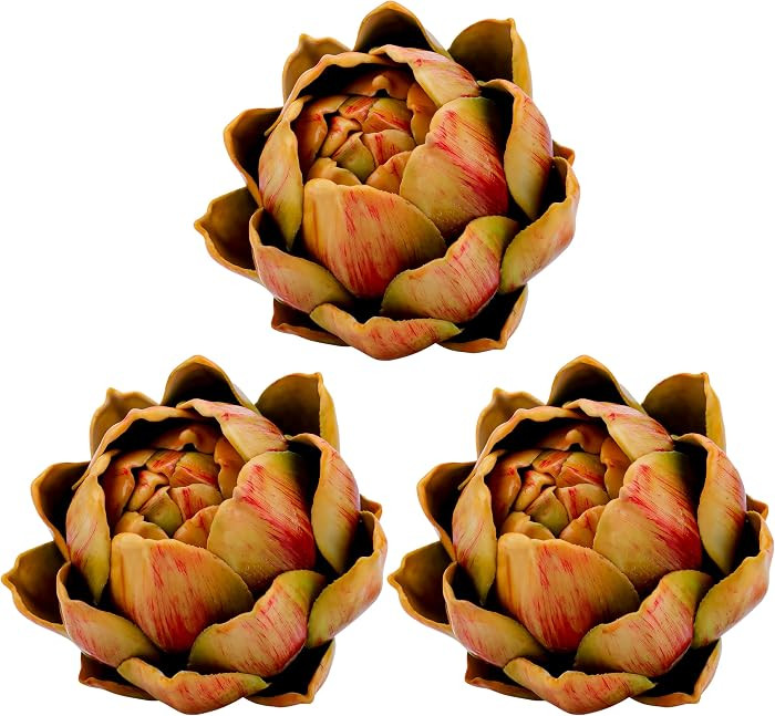 3Pcs Large Faux Artichoke Decor Artificial Vegetable and Fake Fruit Realistic Artichoke Bowl Fill... | Amazon (US)