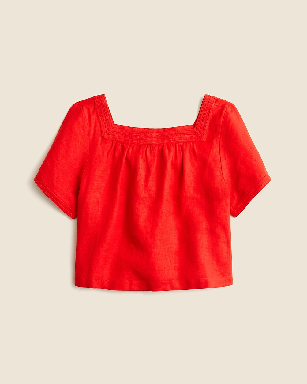Sailor squareneck top in linen | J. Crew US