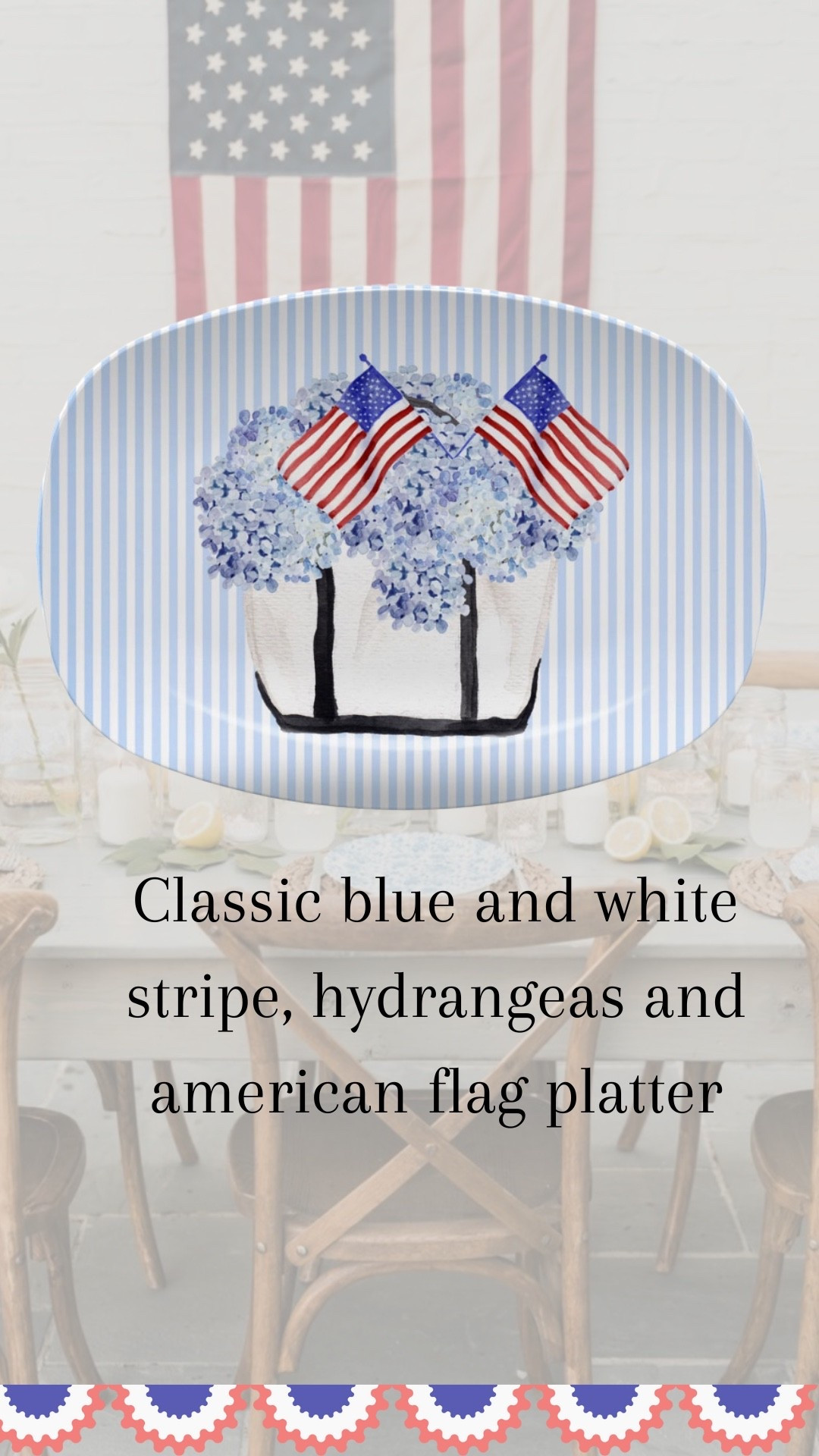 Perfect platter for a Memorial Day or 4th of July Party.  

Americana 
Platter
4th of July
Entertaining

#LTKHome