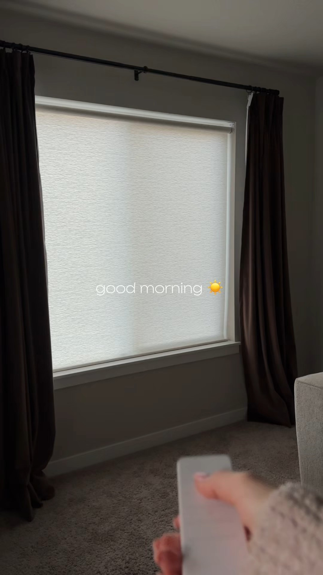 Motorized blinds! Instant window upgrade. Smart Home. Light Filtering Roller Shades. Velvet curtains. Luxe modern vibes. 

#LTKmorningroutine #LTKHome