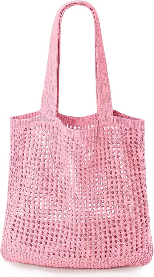 Crochet Tote Bag, Beach Mesh Knitted Bag Large Aesthetic Shoulder Bag Handbags Hollow Hobo Bag fo... | Amazon (US)