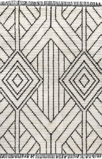 Beige Amelia Double Diamond Area Rug | Rugs USA