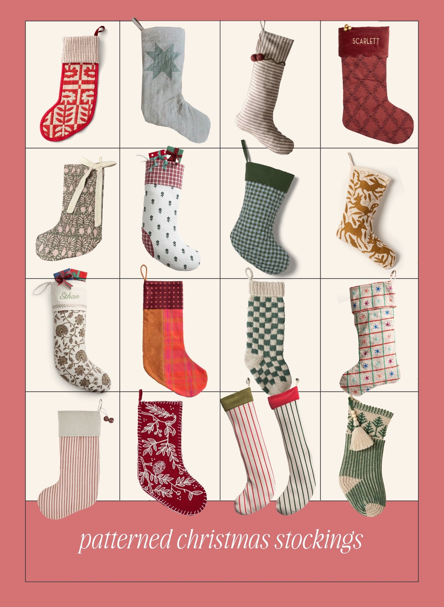 adorable patterned christmas stockings — little women cottagecore cozy xmas vibes ✨

#LTKHoliday #LTKFindsUnder100 #LTKSaleAlert