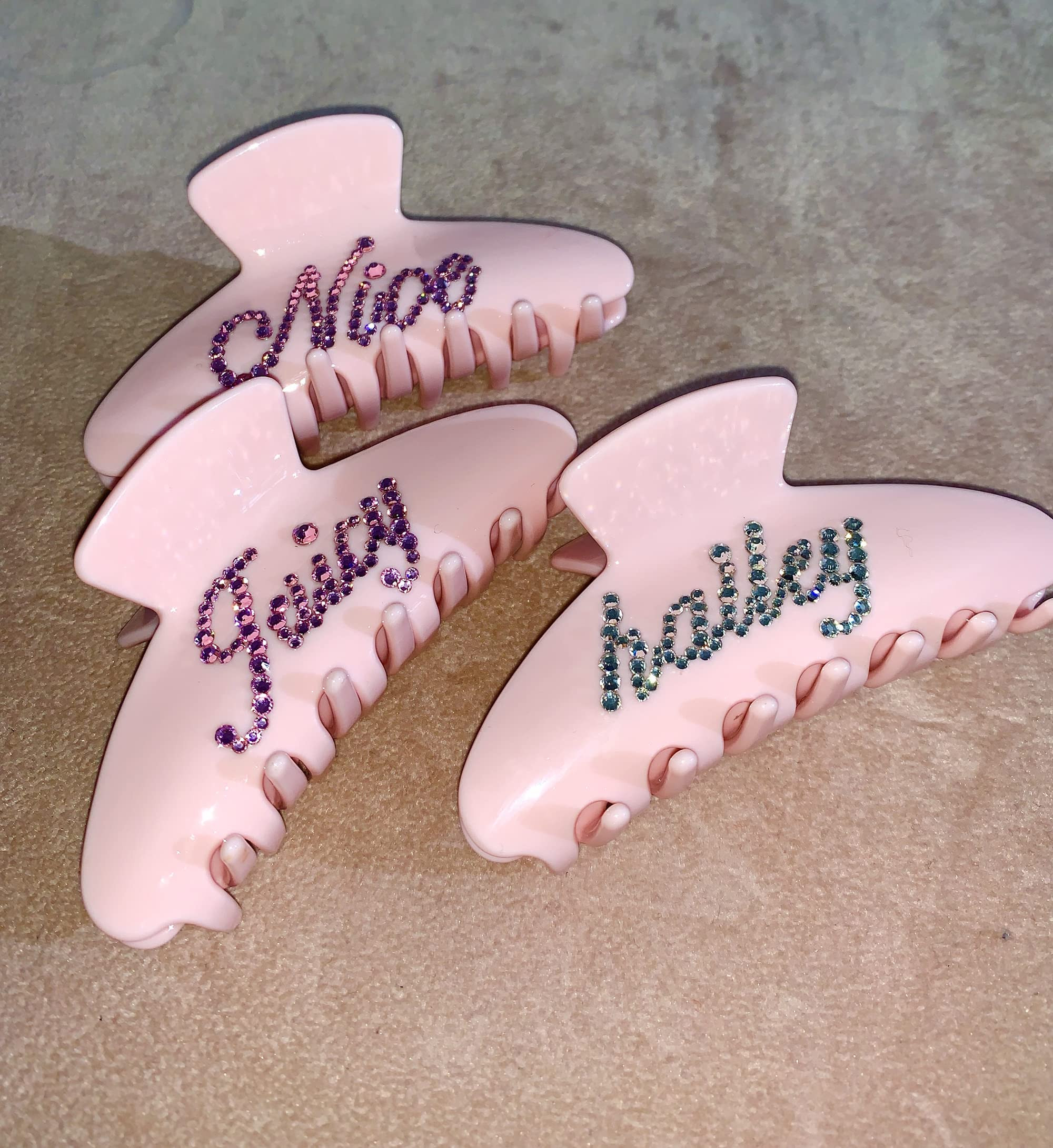 Big Banana Clips Barrettes for Thick Hair Personalized Rhinestone Hair Claw Clips for Women Hair ... | Amazon (US)