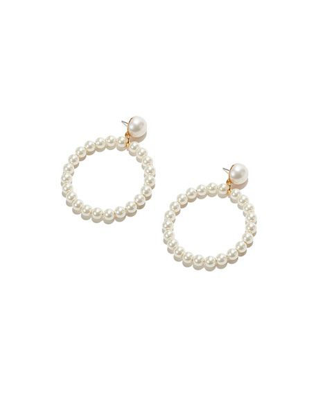 Frontal Pearly Hoop Earrings | Neiman Marcus