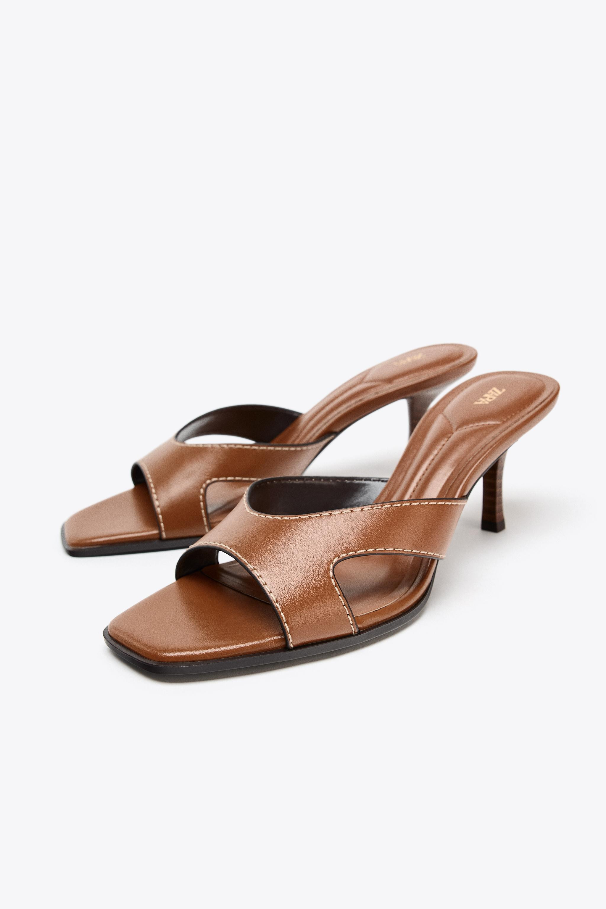 STITCHED HEEL SANDALS | Zara US