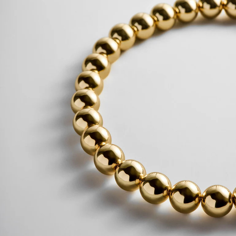 Mini Jane Beaded Necklace - Gold Bead | BaubleBar