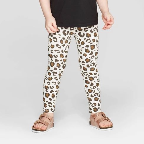 Toddler Girls' Leopard Print Leggings Pants - Cat & Jack™ Cream | Target