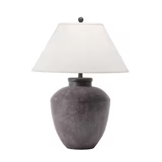 nuLOOM Lindos 30 in. Gray Resin Contemporary Table Lamp with Shade MCT65AA - The Home Depot | The Home Depot