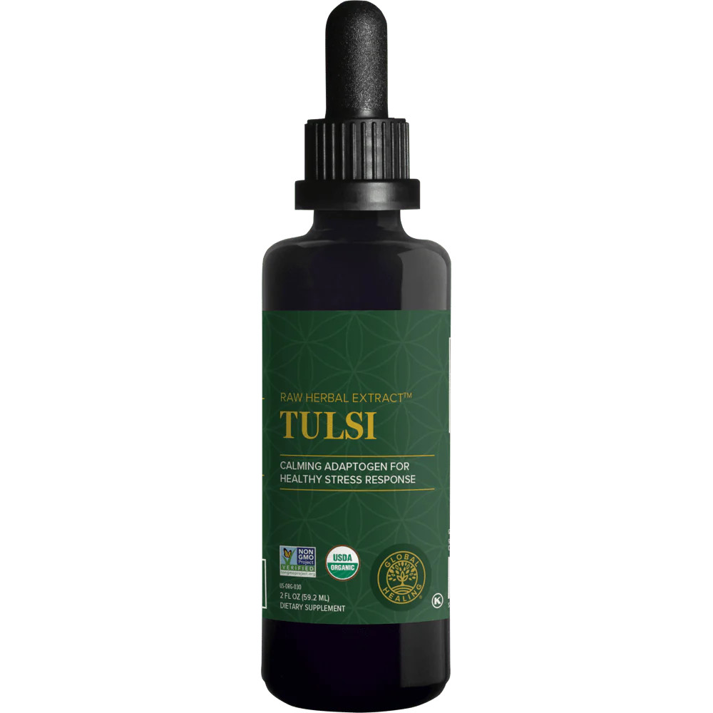 Organic Tulsi Holy Basil Extract Liquid Supplement | Global Healing | Global Healing Center