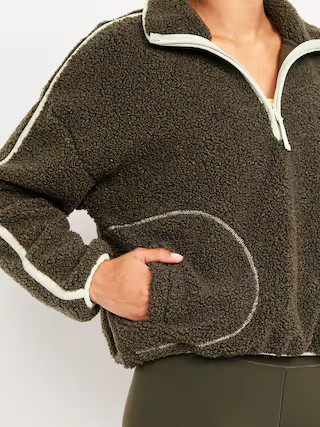 Loose Sherpa Quarter-Zip Pullover | Old Navy (US)