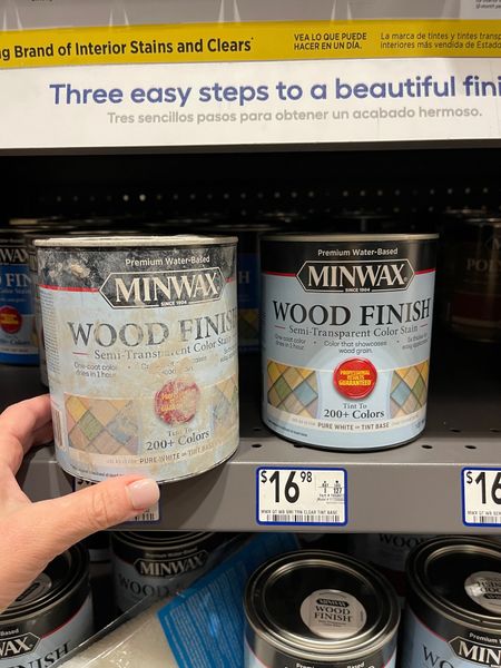The best stain product, Minwax wood stain, pure white base in Weathered Oak. It’s water-based, not stinky, and gives the best light finish! 

#LTKFind #LTKunder50 #LTKhome