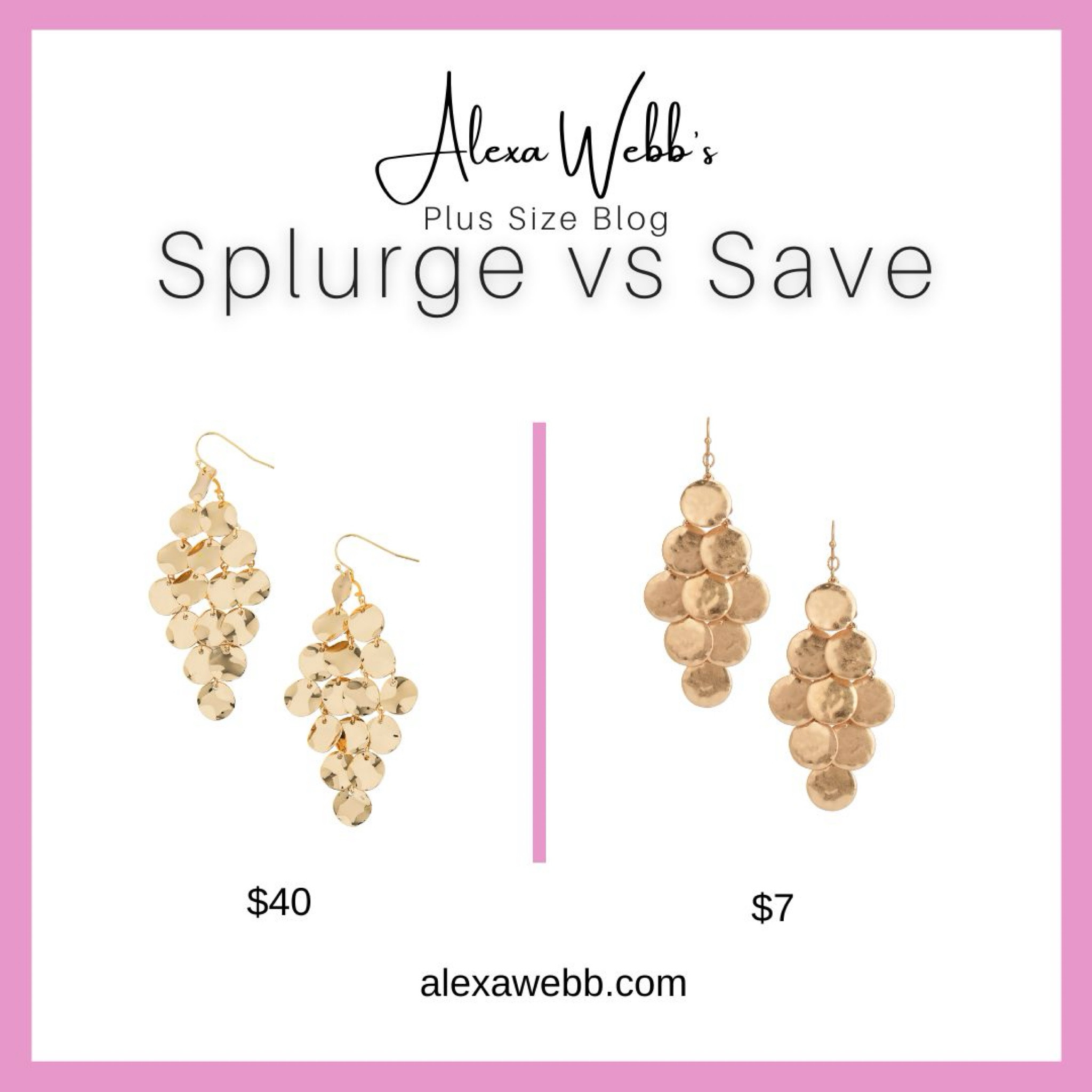 Disc Chandelier Earrings: Splurge Vs Save by Alexa Webb #plussize

#LTKPlusSize #LTKFindsUnder50 #LTKStyleTip