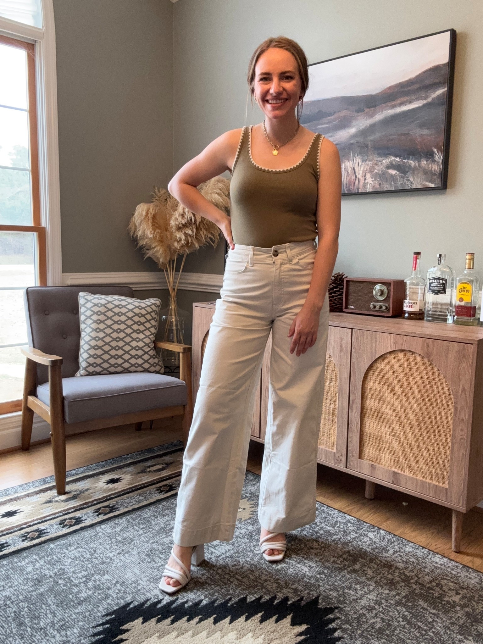 Old Navy haul with tons of spring fashion finds and summer vacation outfit ideas! Trying on these wide leg off white baggy pants with this brown tank top! Tts! 

#LTKSaleAlert #LTKStyleTip #LTKFindsUnder50
