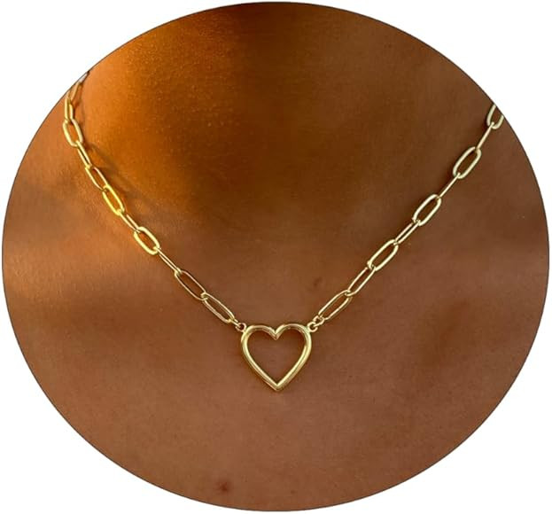 ASCOMY Dainty Gold Necklace for Women 14K Gold Plated Necklaces for Her Delicate Love Heart Neckl... | Amazon (US)