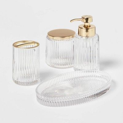 Ribbed Glass Bath Collection Clear - Threshold™ | Target