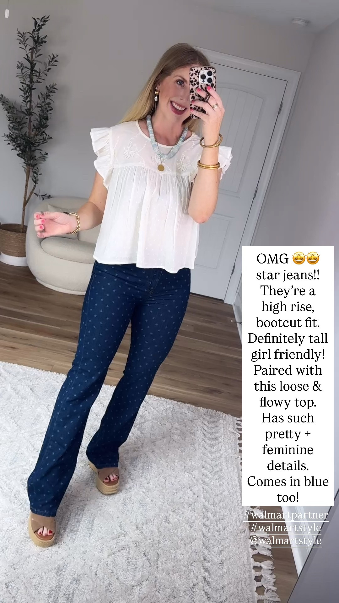 Weekend Walmart Wins try-on
Flowy top- medium 
Star bootcut jeans- 6, run pretty long!

#walmartpartner #walmartstyle @walmartstyle

#LTKmomlife #LTKootd #LTKgrwm