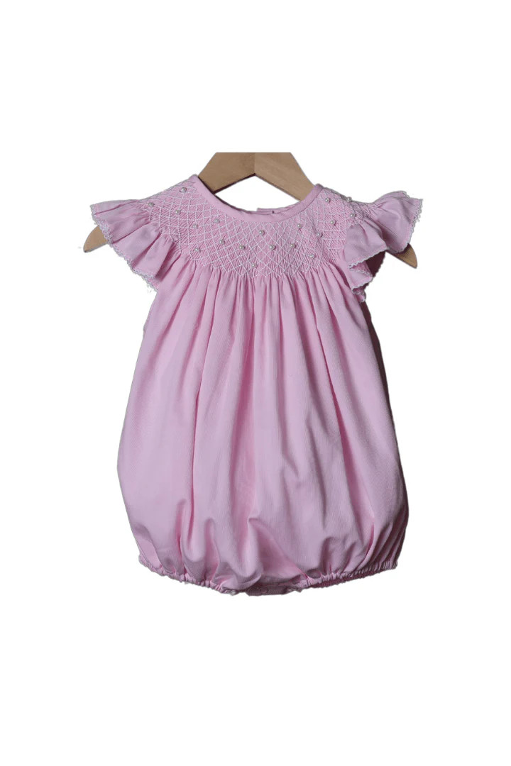 Smocked Heirloom Pink Pique Pearl Bubble | The Smocked Flamingo