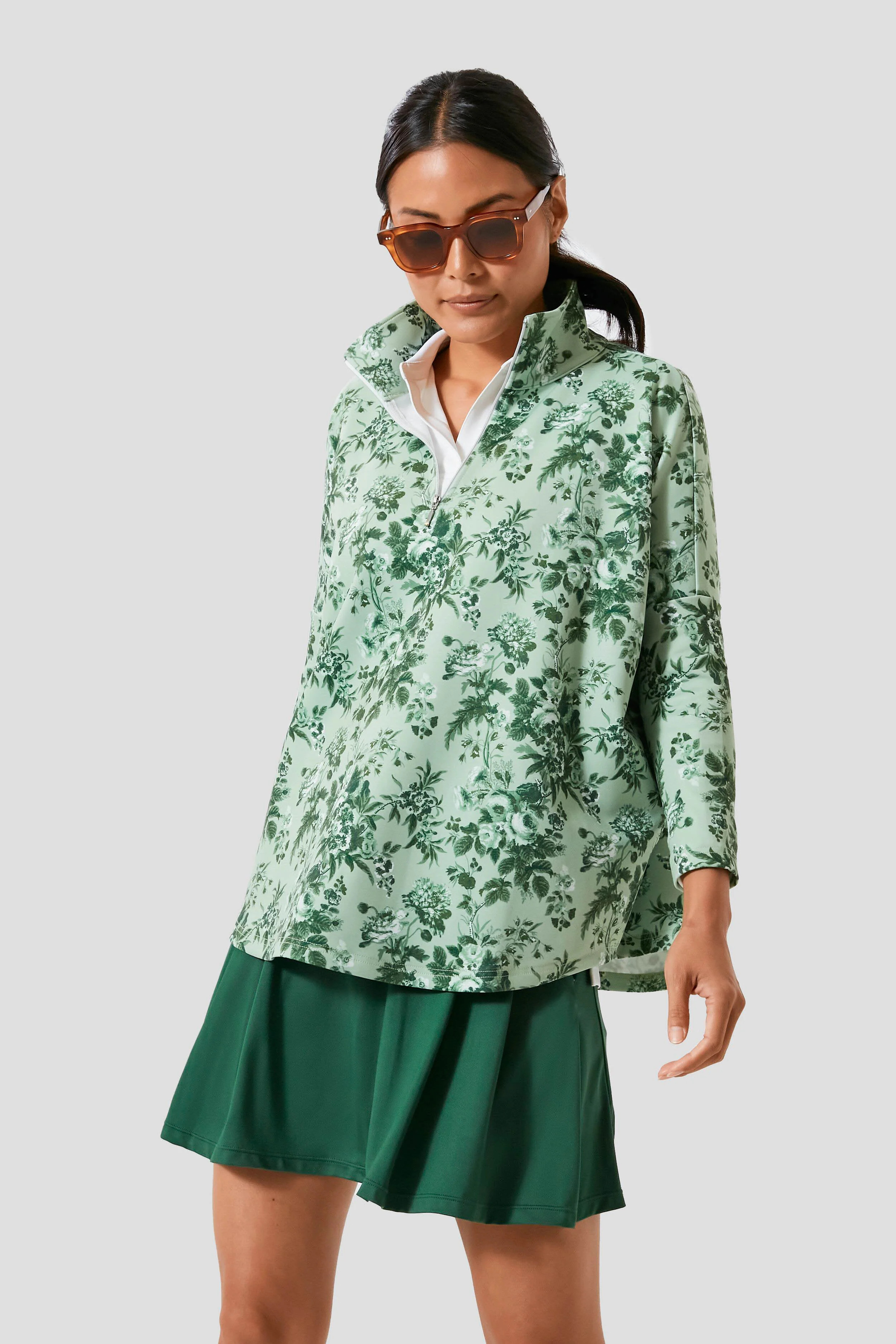 Green Bouquet Zip Pullover | Tuckernuck (US)
