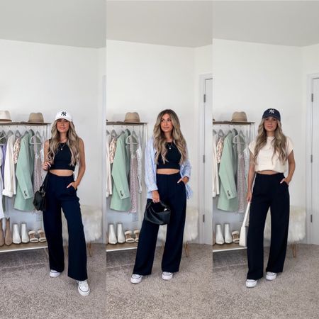 3 ways to style the Abercrombie trousers 🫶🏼 I’m 5’2 and wear a 25 short 

#LTKstyletip #LTKSeasonal #LTKunder100