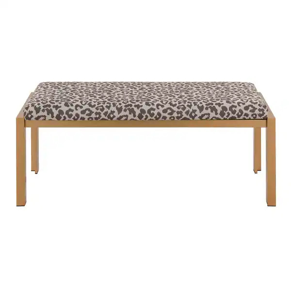 Silver Orchid Forrest Gold Bench - Beige Leopard | Bed Bath & Beyond