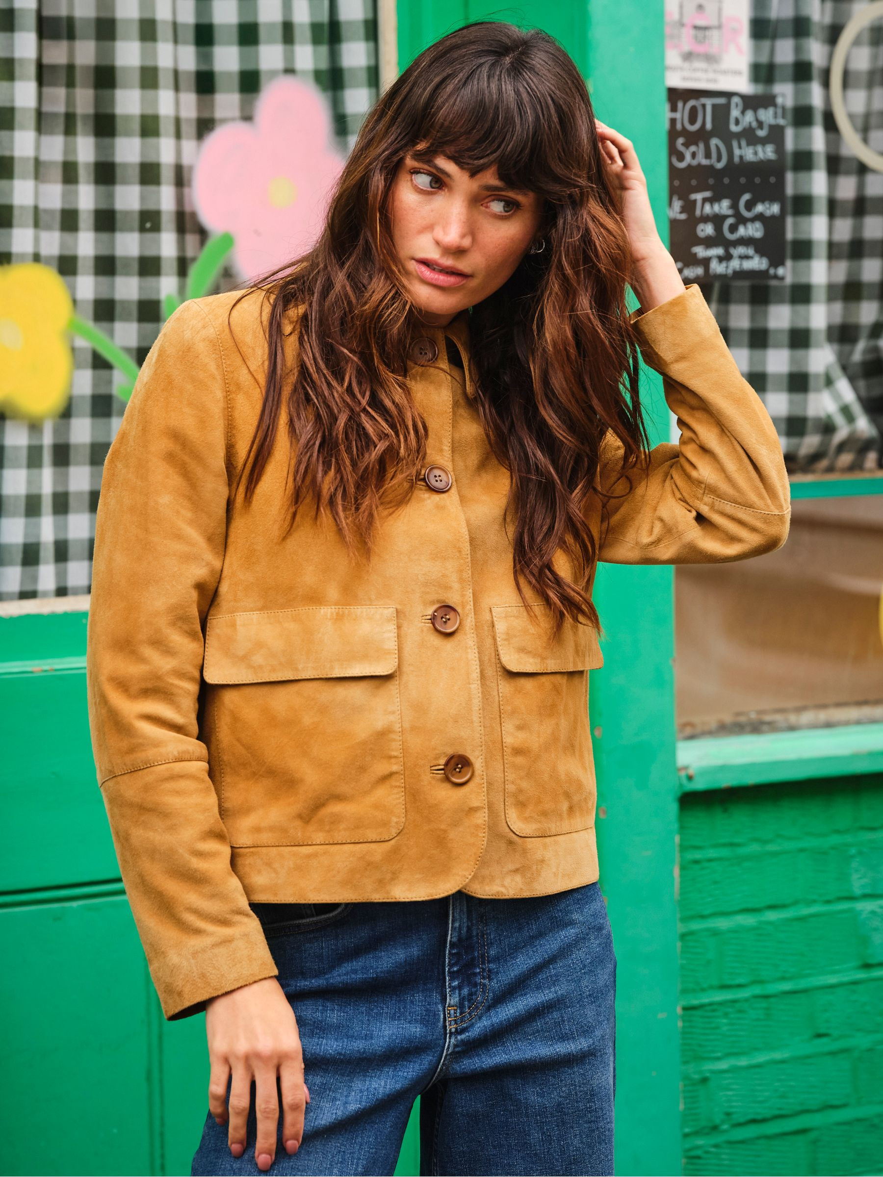 Eliza Stone Suede Jacket | Fat Face