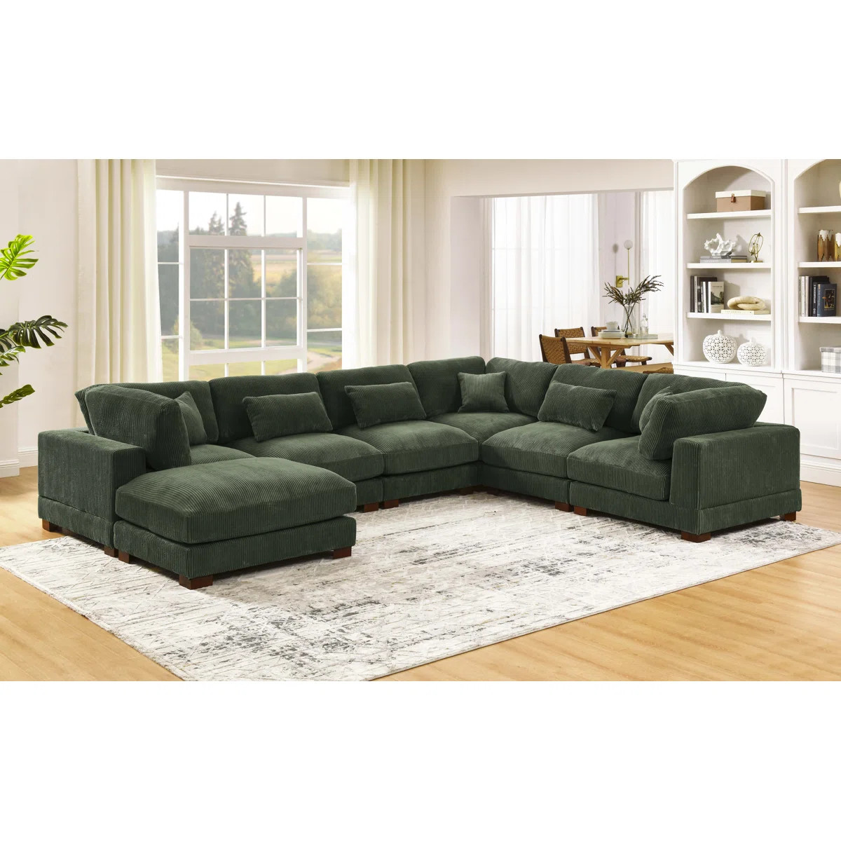 Arliz 7 - Piece 144" Wide Reversible Modular Corner Sectional with Ottoman | Wayfair North America