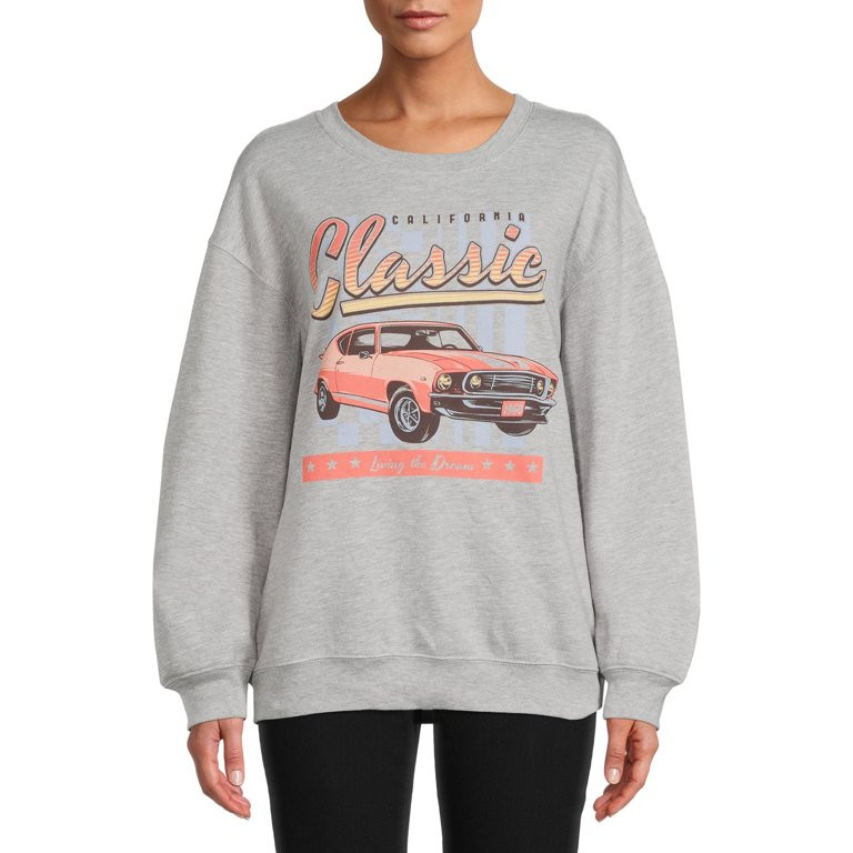 California Muscle Juniors’ Graphic Print Sweatshirt | Walmart (US)