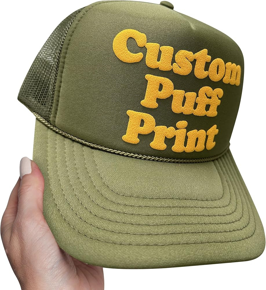 Personalized Foam Trucker Hat Custom Foam Trucker Caps Custom Puff Print Trucker Hat | Amazon (US)