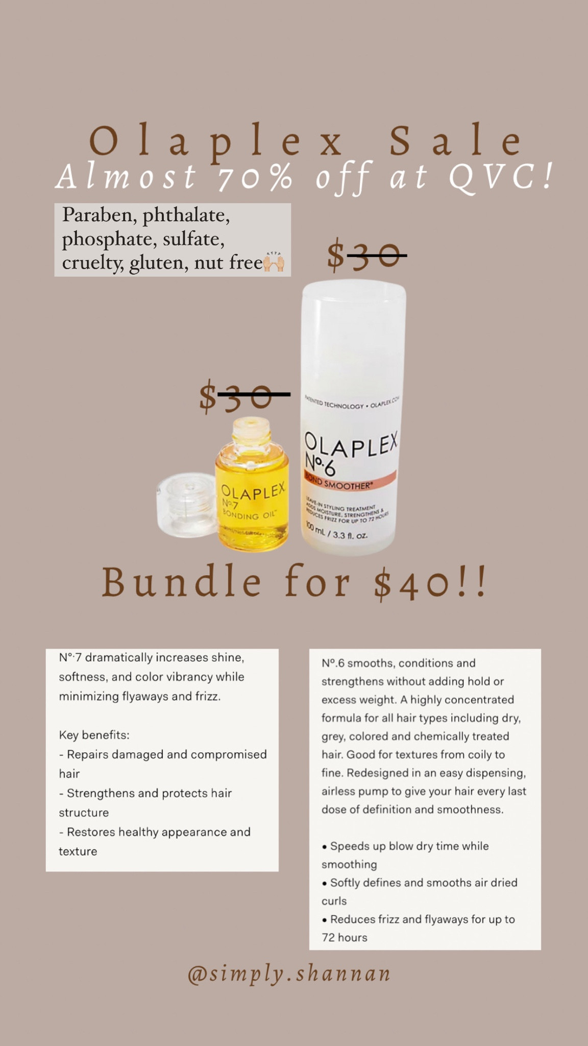 Olaplex QVC Sale
No 6 Bond Smoother , No 7 Bonding Oil 
Leave in treatment for damaged hair 
70% off! $40 bundle

#LTKsalealert #LTKunder50 #LTKbeauty