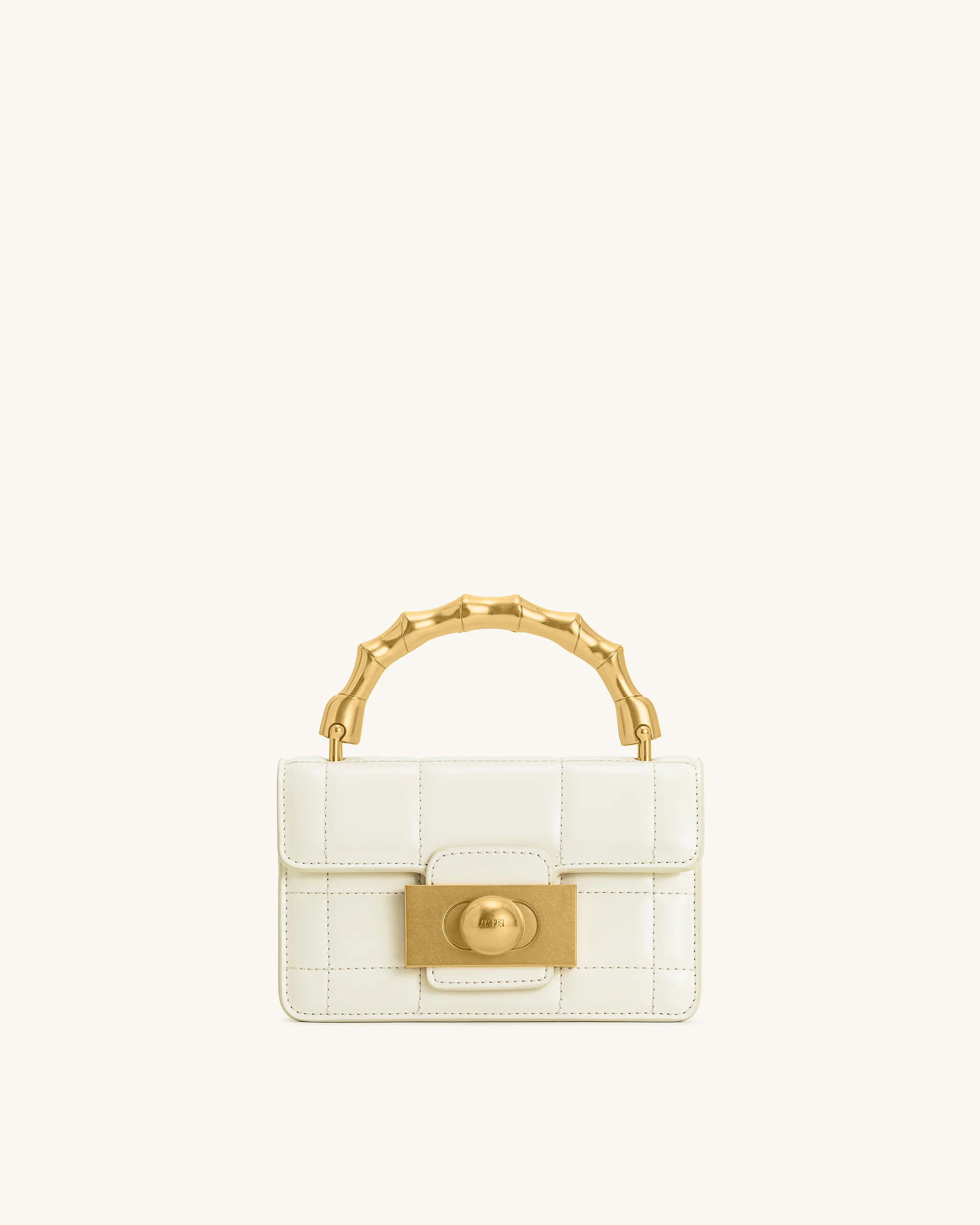Kaia Bamboo Metal Handle Handbag - White | JW PEI US
