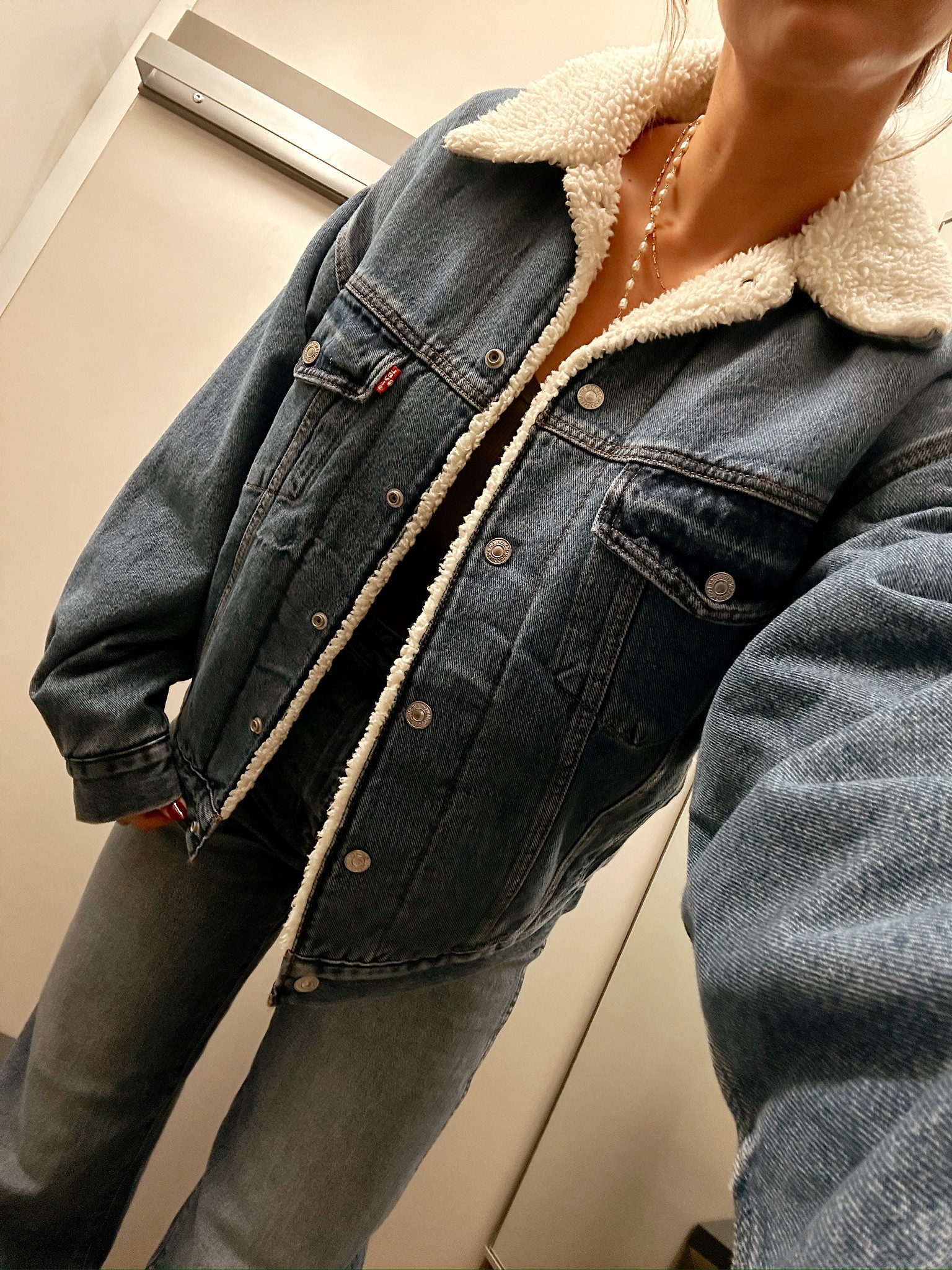 Love this sherpa lined jacket! 

Fall Outfit 
Outerwear 
Denim 
Sherpa 
Moreewithmo 

#LTKFindsUnder100 #LTKStyleTip #LTKSeasonal