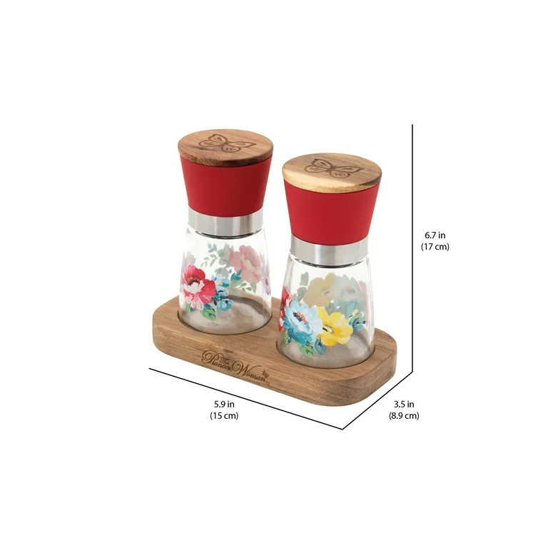 The Pioneer Woman Sweet Romance 3-Piece Salt & Pepper Grinder Set | Walmart (US)